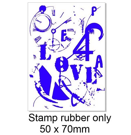 Vintage love numbers  stamp 50 x 70mm.